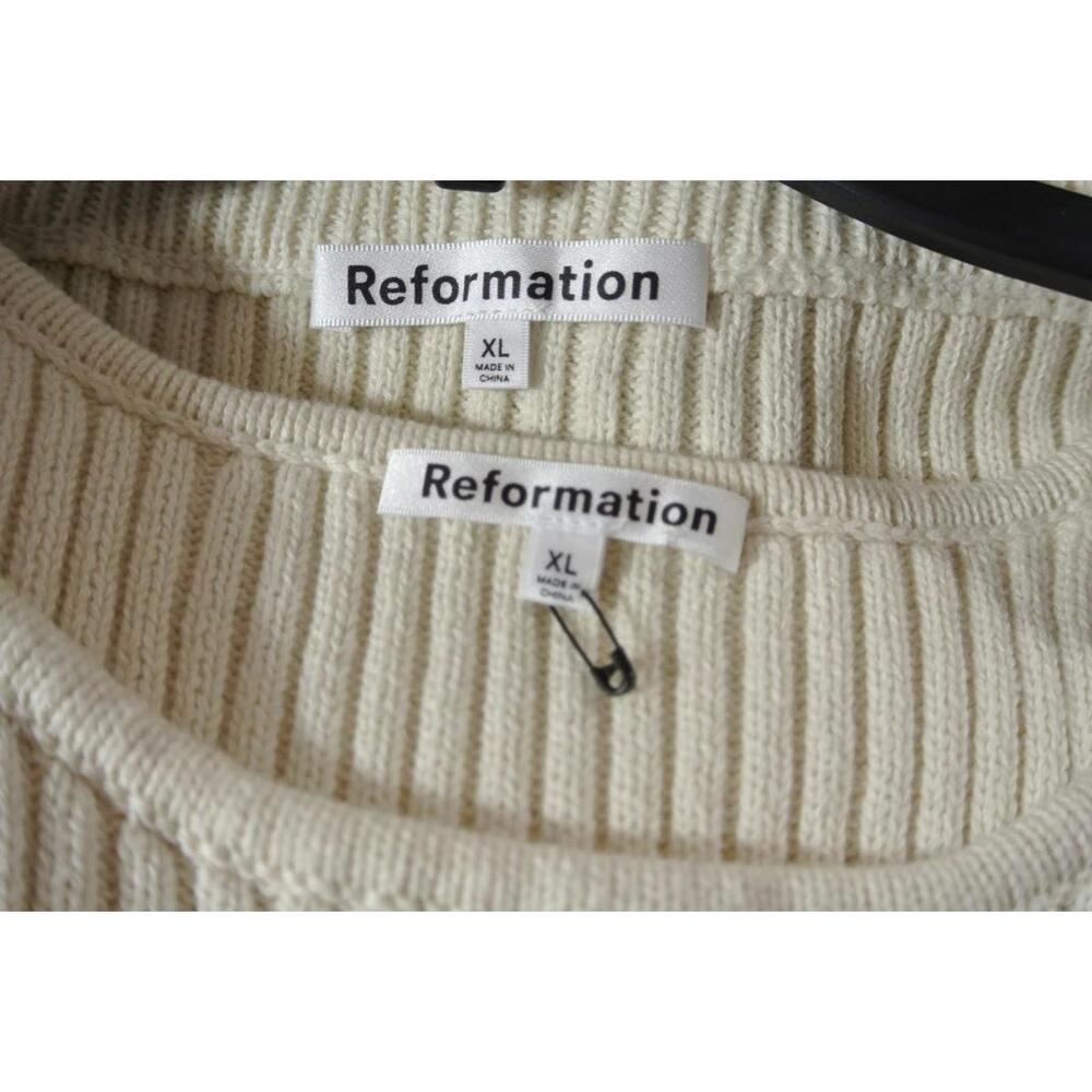 NEW, Reformation Kate Cotton Knit Two Piece in Gossamer Size XL #MD1087 - Picture 5 of 11
